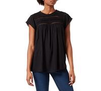 Vero Moda Vmdebbie Pleat S/L Top Ga Noos Camiseta, Negro, Mujer