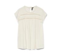 Vero Moda Mujer VMDEBBIE Pleat S/L Top GA Noos 10247943, Blanco Nieve., L