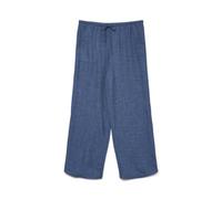VERO MODA Mujer Vmmelaney HW Loose Pant WVN Ga Noos Pantalones De Pierna Ancha, Azul Oscuro, L