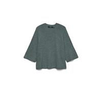 VERO MODA Neck Pullover Vmlefile Noos-Jersey de Cuello Redondo 3/4, Bálsamo Verde, XS para Mujer