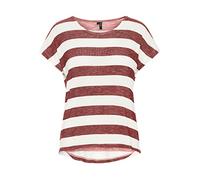 VERO MODA NOS Mujer Vmwide Stripe S/l Top Noos Camiseta Not Applicable, Rote Und Weiße Streifen, S