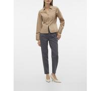 Vero Moda Pantalón de vestir de mujer con bolsillos. Gris oscuro 38 - Largo 32
