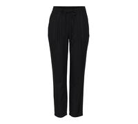VERO MODA Pantalones de Lino Informales para Mujer Sueltos Pantalones Tobilleros Casuales, Color:Negro, Talla:M