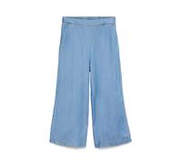 Vero Moda Pantalones Culotte para Mujer con Cintura elástica y Pierna Ancha, Medio De Mezclilla Azul, S
