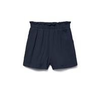 VERO MODA Pantalones Cortos de Mujer con Cintura elástica y Textura Crepe Paperbag, Azul Marino, L