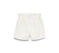 VERO MODA Pantalones Cortos Vmlyra HR Paperbag Mix, Blanco Nieve, M para Mujer