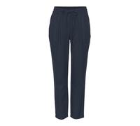 VERO MODA Pantalones de Lino Informales para Mujer Sueltos Pantalones Tobilleros Casuales, Color:Azul-2, Talla:S
