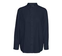 VERO MODA Shirt Vmlinn LS Camiseta Wvn Noos, Azul Marino, L Mujeres