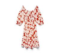 VERO MODA Square Calf Dress Vmdicthe Wvn Ga-Vestido de Pantorrilla Cuadrado 3/4, Rojo, XS Mujeres
