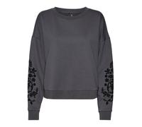 VERO MODA Sudadera 'VMHELEN TRINA' gris oscuro / negro M gris oscuro / negro