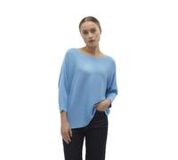 VERO MODA Vmnora 3/4 Boatneck Blouse Noos Jersey de Punto, Bonnie Blue/Detail:w. Melange, M para Mujer