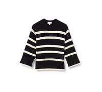 VERO MODA Suéter de Punto para niña, Corte Normal, Cuello Redondo, Junior, Cuello Redondo, suéter de Hombro Profundo, Negro, 158-164