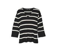 VERO MODA Suéter Fino de Mujer Rayas Informal Jersey Cálido Manga Larga Suave VMSABA., Color:Negro-2, Talla:M