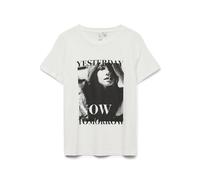 VERO MODA T-Shirt Vmdabe S/S O-Neck Camiseta Jrs Btq Ga, Blanco Nieve, XS Mujeres