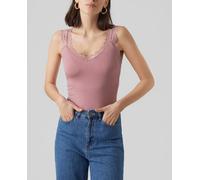 Vero Moda Top ajustado de mujer con encaje. Rosa claro 38/M