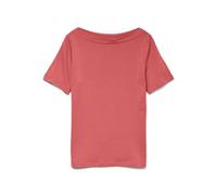 VERO MODA Top básico de Manga Corta y Cuello de Barco para Mujer, Color:Rosa Coral, Talla:XS