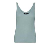 VERO MODA Top de Punto Acanalado sin Mangas con Escote en V de un Solo Color para Mujer VMNEWLEX., Color:Turquesa, Talla:L