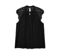 VERO MODA Top Femenino sin Mangas de Encaje Adornado, Negro, M