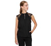 VERO MODA Top Femenino sin Mangas de Encaje Adornado, Negro, XL