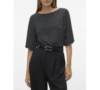 Vero Moda Top holgado de mujer con detalle lurex. Negro 36 (S)