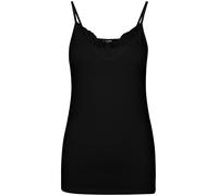 VERO MODA Camiseta de tirantes con cuello de encaje. Color Negro