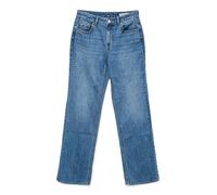 VERO MODA Pantalones Vaqueros de Corte Recto VMTESSA de Cintura Alta para Mujer, Medio De Mezclilla Azul, 27W / 34L
