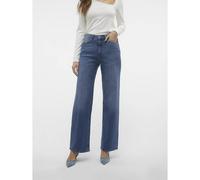 VERO MODA Vaqueros anchos, talle alto. Color medium blue