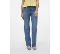 VERO MODA Vaqueros rectos, talle alto. Color medium blue