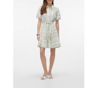 VERO MODA Vmdicthe Wvn Ga-Vestido Corto de Volumen 2/4 Keid, Silver Lining/AOP:Ibiza Snow White, M para Mujer
