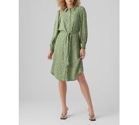 Vero Moda Vestido camisero de manga larga con cinturón a la cintura. Verde 34 (XS)