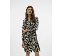 VERO MODA Vestido camisero estampado. Color Negro/Crudo
