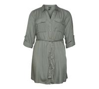 Vero Moda Vestido Camisero para Mujer VMBUMPY L/S Camisa Dress WVN Curve Noos, Laurel Wreath, 56 ES