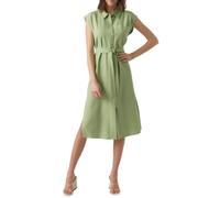 Vero Moda Vestido Camisero para Mujer VMMYMILO Vestido Midi, Verde Claro, L