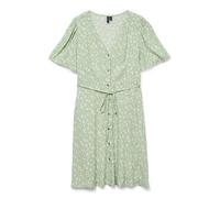 VERO MODA Vestido camisero 'VMAlba' verde hierba / blanco 42 verde hierba / blanco
