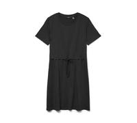 VERO MODA Vestido Casual para Mujer con Cuello Redondo y Cintura, Negro, M
