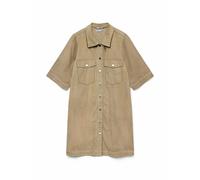 VERO MODA Vestido corto de terciopelo. Color beige