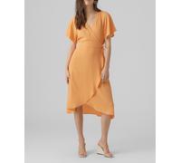 Vero Moda Vestido cruzado midi. Crema 36 (S)