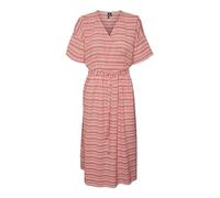 VERO MODA Vestido de Mujer VMDIXIE 2/4 Wrap Calf Dress WVN, Color Blanco y Negro, Bittersweet/Checks:Snow White, S