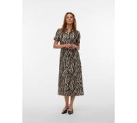 VERO MODA Vestido estampado de manga corta con cinturón. Color Estampado Cebra