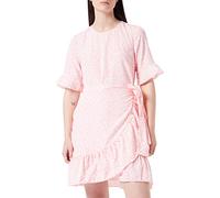 Vero Moda Vmhenna Vestido Corto con Cuello Redondo 2/4 Noos Cruzado, Geranium Pink/AOP: Mini Henna Vic, S para Mujer