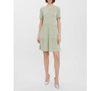 Vero Moda Vestido midi manga corta. Verde anticuario 38/M