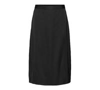 VERO MODA Vestido Midi Satén Brillante con Cintura Elástica - Elegante y Femenino - Rodilla - VMNOA, Color:Negro, Talla:L