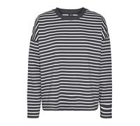 VERO MODA VMABBY LS O-Neck Top JRS Noos, Asphalt/Stripes:Snow White, XL