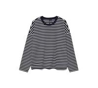 VERO MODA Vmabby LS O-Neck Top Jrs Noos Camiseta, Blazer/Stripes:Snow White, XL para Mujer