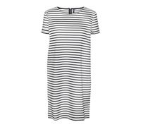 VERO MODA Vmabby SS Short Zip Dress Jrs Noos Vestido, Blanca Nieve/Rayas: Azul Marino Blazer, M para Mujer