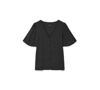 VERO MODA Vmalba SS V-Neck Shirt Wvn Ga Noos, Negro, L Mujeres