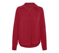 VERO MODA VMALVA L/S Collar Top WVN GA, Salsa, XS