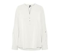 VERO MODA Vmani LS Top Wvn Ga Noos Blusa de Manga Larga, Blanco Nieve, S Mujeres