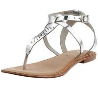 Vero Moda Vmanneli Leather Sandal, de Tiras Mujer, Gris (Silver), 38 EU