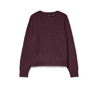 VERO MODA Vmaries LS O-Neck Cable Pullover BF Jersey, Winetasting, S para Mujer